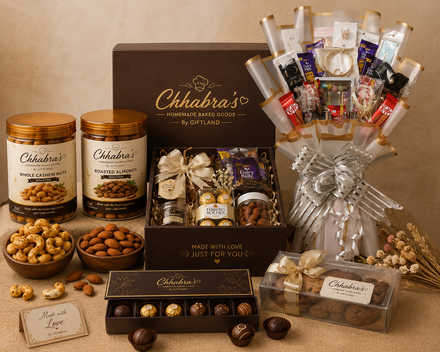 bakery specials - roasted almonds, masala cashews Barabanki